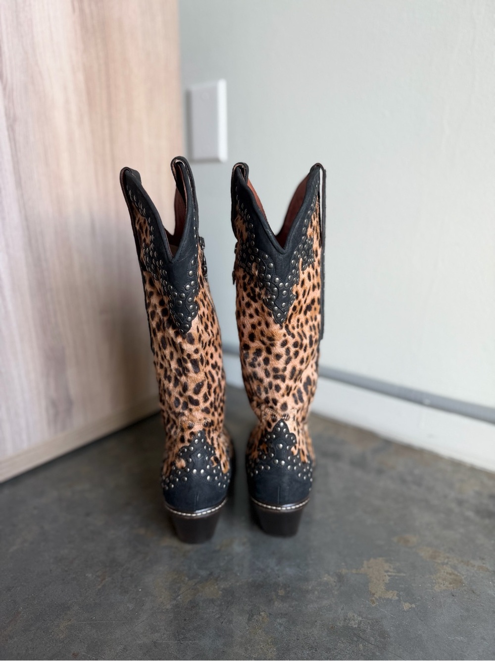 Rare Donald J. Pliner Leopard Print Western Couture Cowboy Boots - Picture 4 of 6